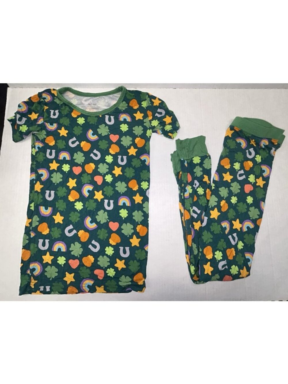 Little Sleepies Lucky Bamboo Viscose 2-Piece Pajama Set Size 9/10 St Patricks